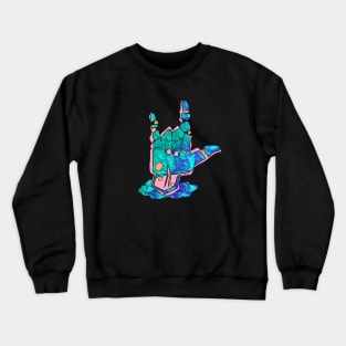 I Love You - asl teal hand Crewneck Sweatshirt